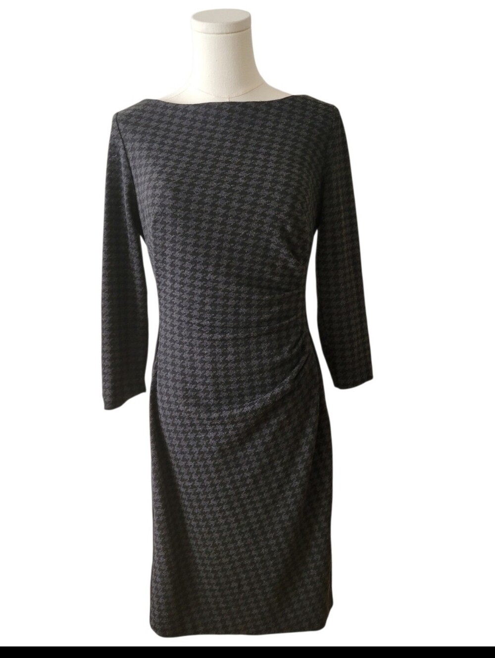 Lauren by RL Black & Gray Herringbone Sheath Dress Size 6